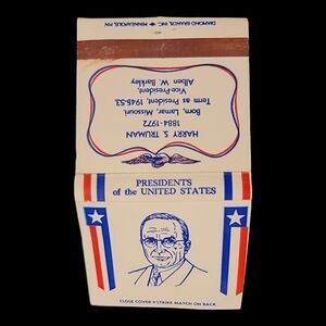 Vintage Harry S. Truman Matchbook Presidents of the‎ United States Matches